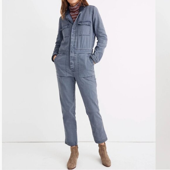Madewell Sherpa Coverall Jumpsuit in Sunfaded Indigo Size XXS - Picture 1 of 7